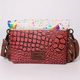 American Darling Cross Body Hair on Crocodile Embossed Genuine Leather Western Women Bag Handbag Purse | Crossbody for Cute