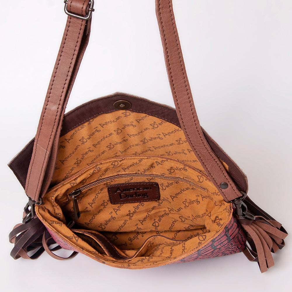 American Darling Cross Body Hair on Crocodile Embossed Genuine Leather Western Women Bag Handbag Purse | Crossbody for Cute