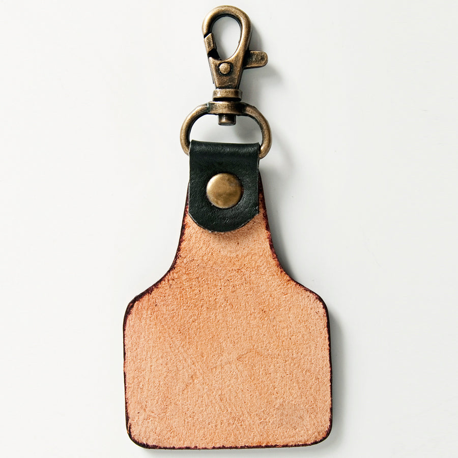 American Darling ADKR178 Hand Tooled Carved Genuine Leather Keyring