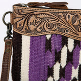 ADBG344T American Darling WRISTLET Hand Tooled Upcycled Wool Genuine Leather women bag western handbag purse