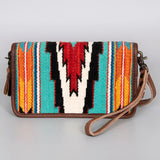 American Darling ORGANISER Upcycled Wool Genuine Leather women bag western handbag purse