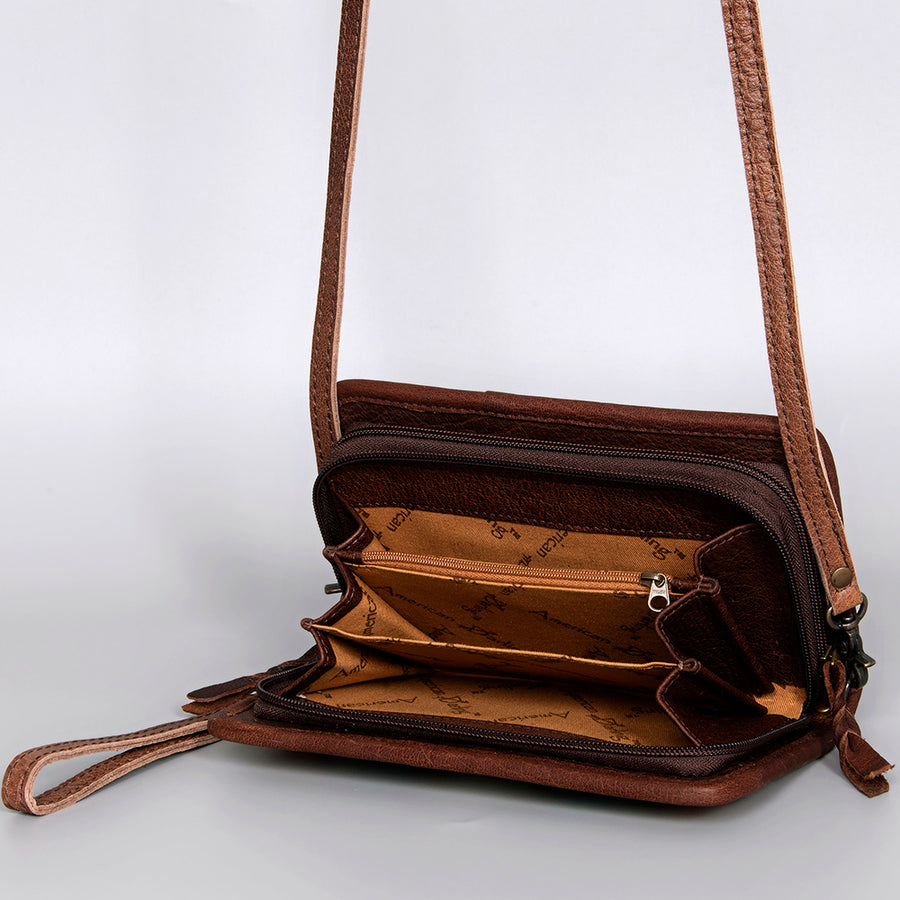 American Darling Organizer Saddle Blanket Genuine Leather Western Women Bag Handbag Purse | for Cute Travel