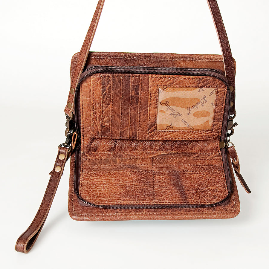 American Darling Organizer Hair On Genuine Leather Western Women Bag Handbag Purse | for Cute Travel
