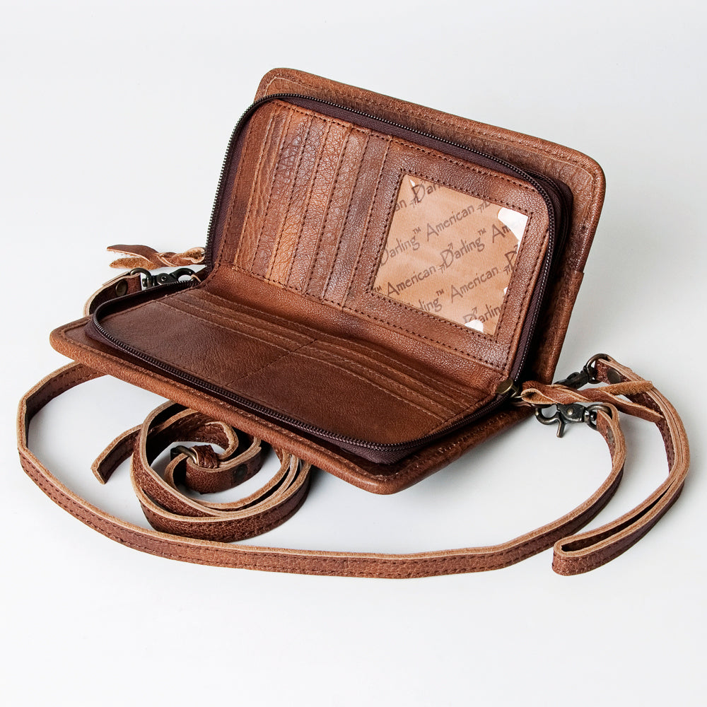 American Darling ORGANISER Upcycled Wool Genuine Leather women bag western handbag purse