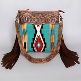 American Darling Cross Body Hand Tooled Saddle Blanket Genuine Leather Western Women Bag Handbag Purse | Crossbody for Cute