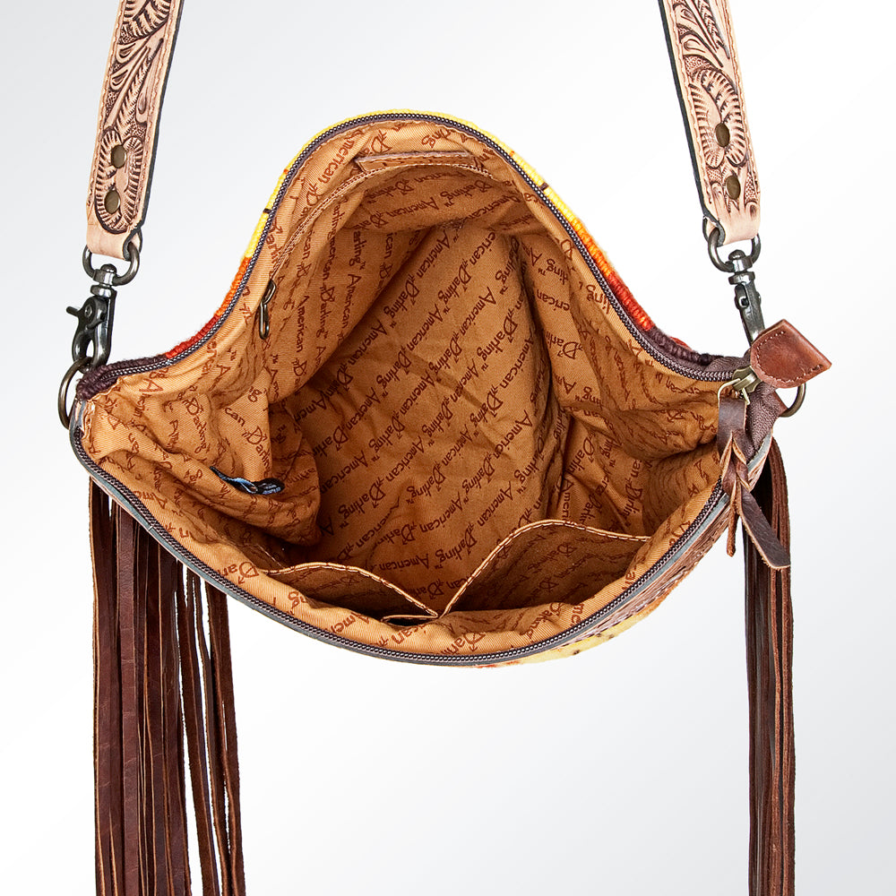 American Darling Cross Body Hand Tooled Saddle Blanket Genuine Leather Western Women Bag Handbag Purse | Crossbody for Cute