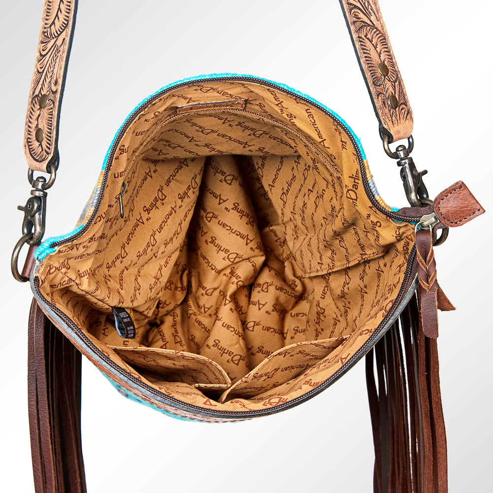 American Darling Cross Body Hand Tooled Saddle Blanket Genuine Leather Western Women Bag Handbag Purse | Crossbody for Cute