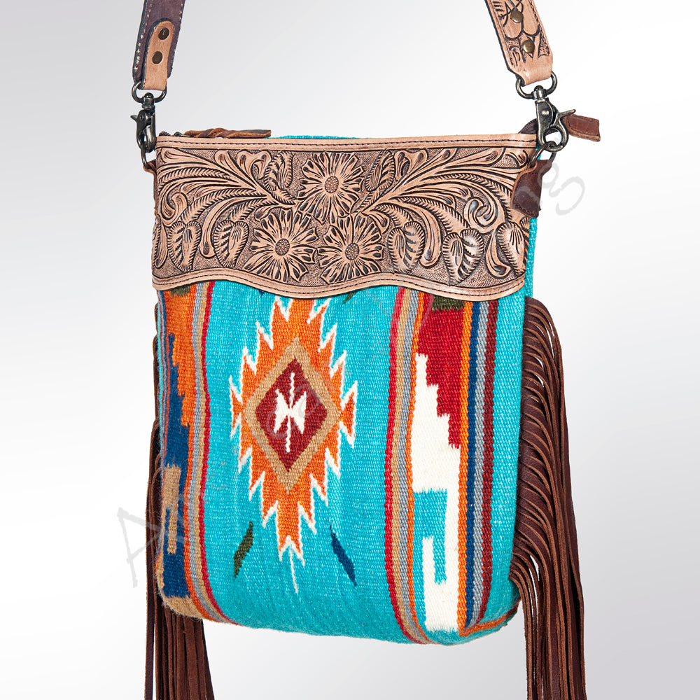 American Darling Cross Body Hand Tooled Saddle Blanket Genuine Leather Western Women Bag Handbag Purse | Crossbody for Cute