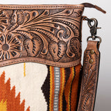 ADBG510P American Darling SIGNATURE CROSSBODY Hand Tooled Upcycled Wool Genuine Leather women bag western handbag purse