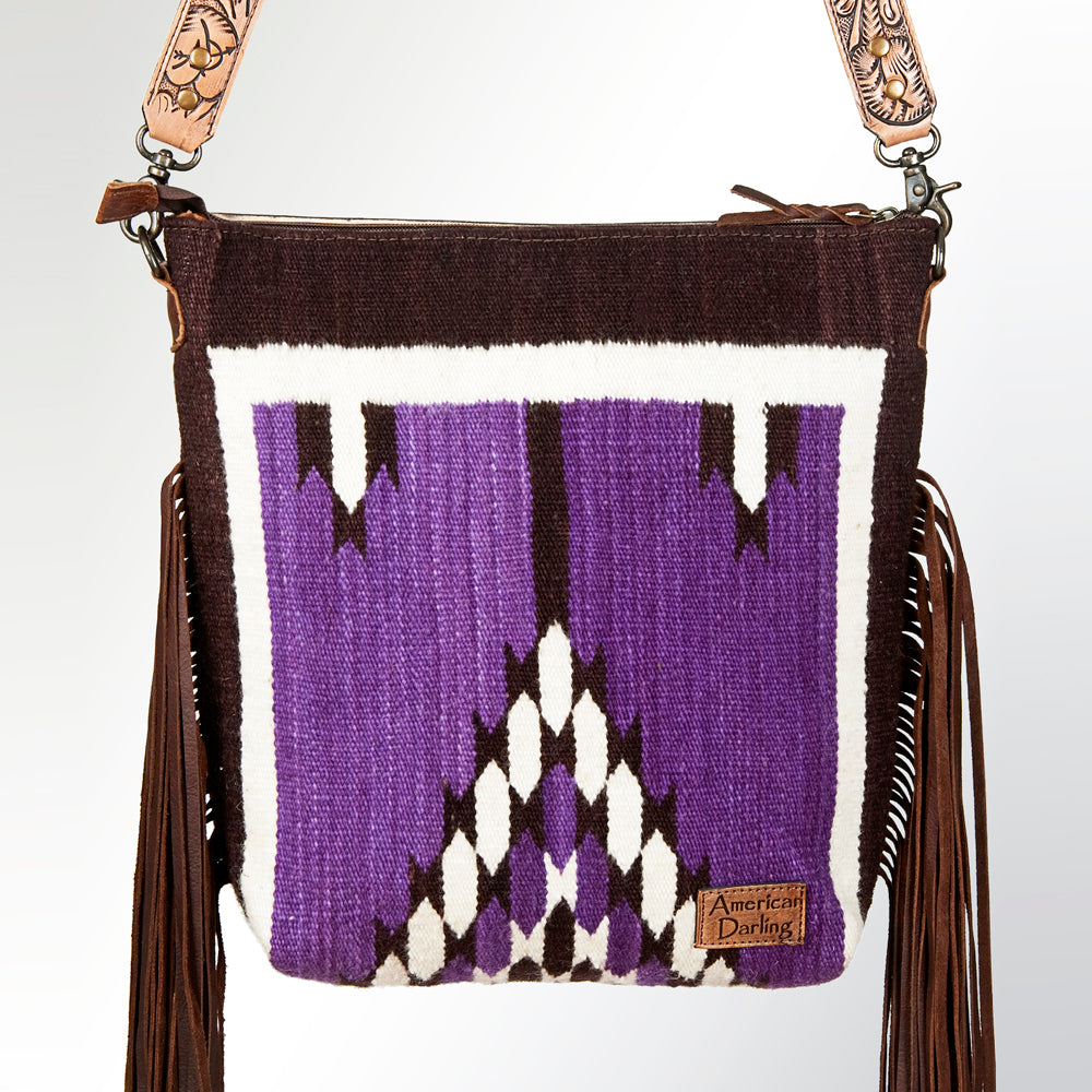American Darling Cross Body Hand Tooled Saddle Blanket Genuine Leather Western Women Bag Handbag Purse | Crossbody for Cute