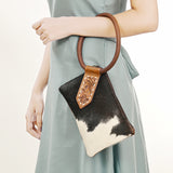ADBGZ335 American Darling WRISTLET Hand Tooled Hair-on Genuine Leather women bag western handbag purse