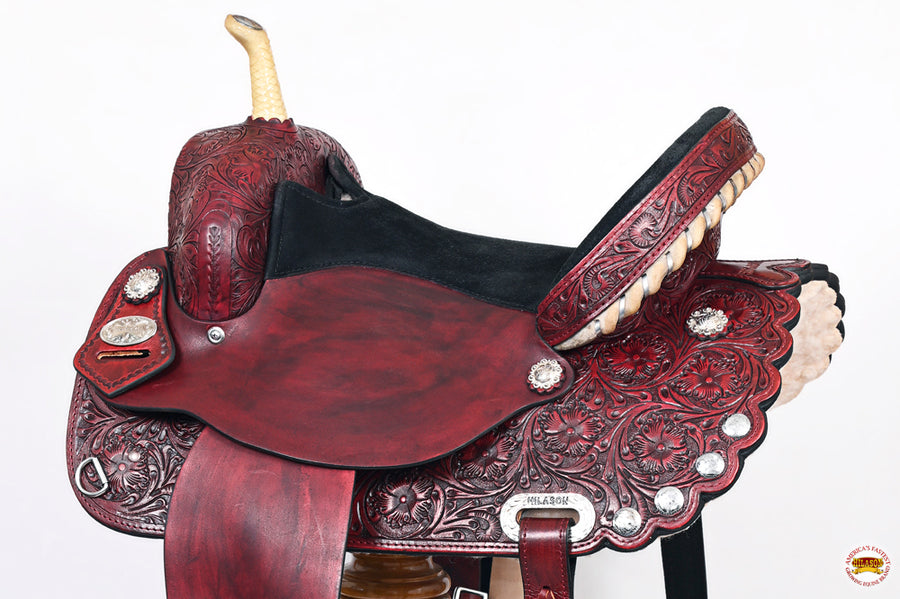 HILASON Western Horse Saddle American Leather Treeless Trail Barrel | for Horses