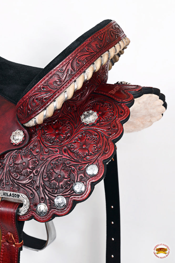 HILASON Western Horse Saddle American Leather Treeless Trail Barrel | for Horses
