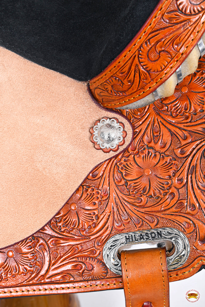 HILASON Western Horse Saddle American Leather Treeless Trail Barrel | for Horses