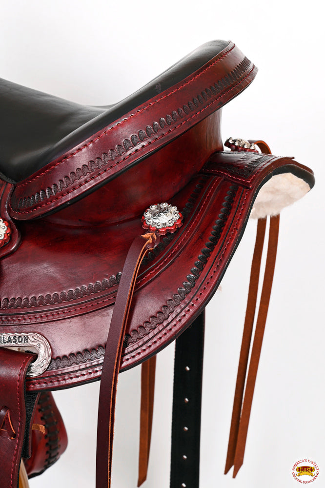 HILASON Western Horse Saddle American Leather Flex Tree Trail & Pleasure Antique Mahogany | for Horses