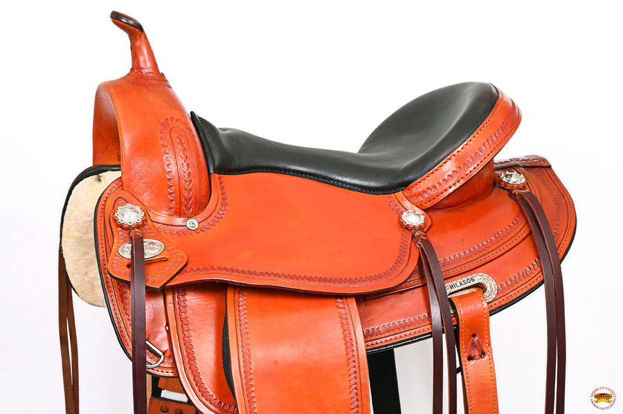 HILASON Western Horse Saddle American Leather Flex Tree Trail & Pleasure Tan | for Horses