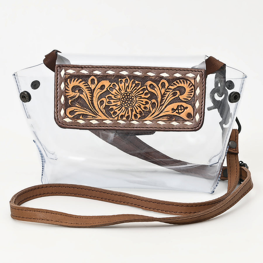American Darling Clear Bag Hand Tooled Genuine Leather Western Women Handbag Purse | for Cute