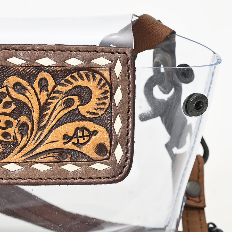 American Darling Clear Bag Hand Tooled Genuine Leather Western Women Handbag Purse | for Cute