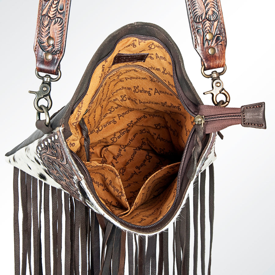 American Darling Large Crossbody Hand Tooled Saddle Blanket Genuine Leather Western Women Bag Handbag Purse | for Cute