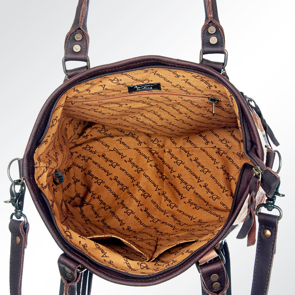 American Darling Tote Hand Tooled Hair-On Genuine Leather Western Women Bag Handbag Purse | Travel Bags College Casual