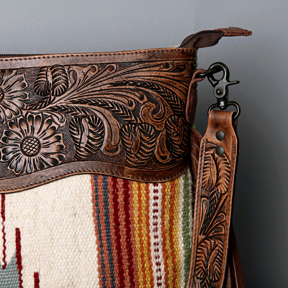 American Darling Signature Crossbody Hand Tooled Saddle Blanket Genuine Leather Western Women Bag Handbag Purse | for Cute