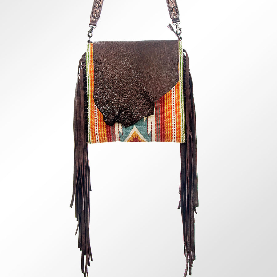 American Darling Messenger Saddle Blanket Genuine Leather Western Women Bag Handbag Purse | Crossbody for Cute