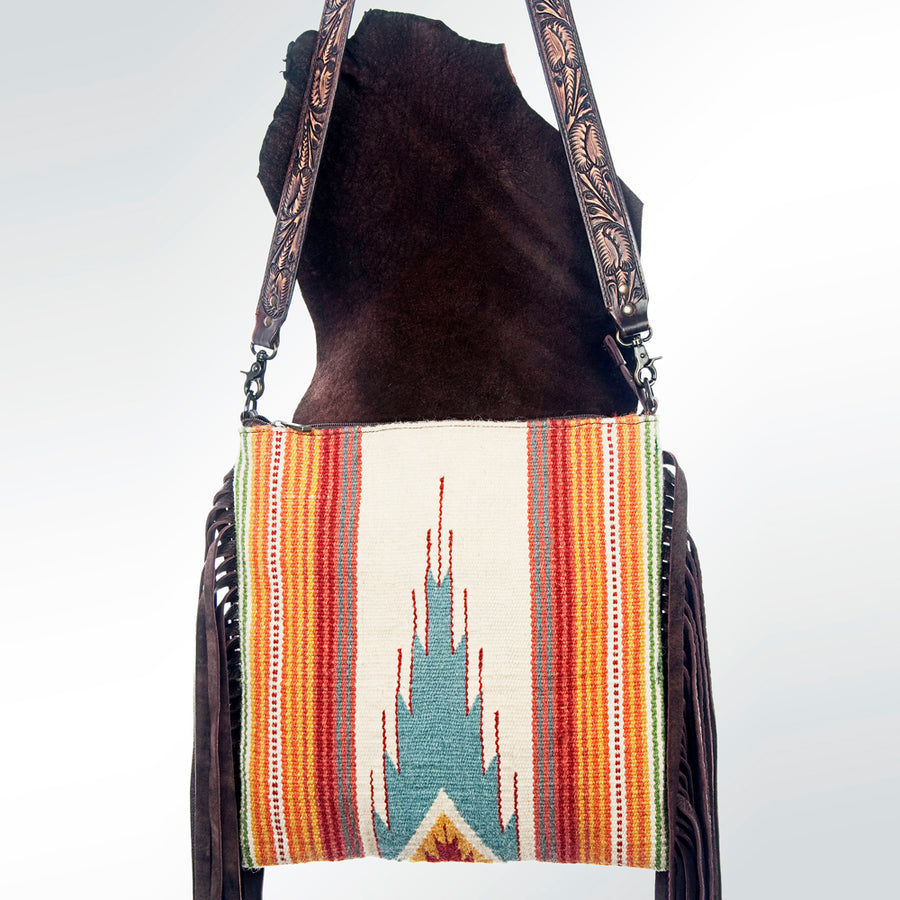 American Darling Messenger Saddle Blanket Genuine Leather Western Women Bag Handbag Purse | Crossbody for Cute
