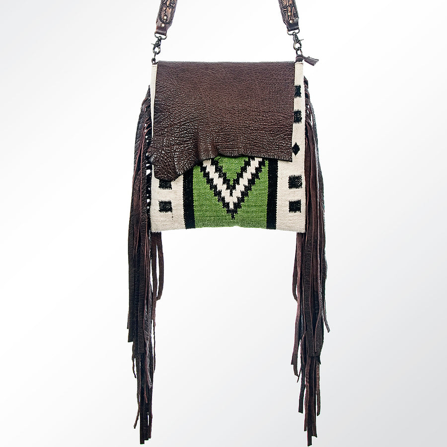 American Darling Messenger Saddle Blanket Genuine Leather Western Women Bag Handbag Purse | Crossbody for Cute