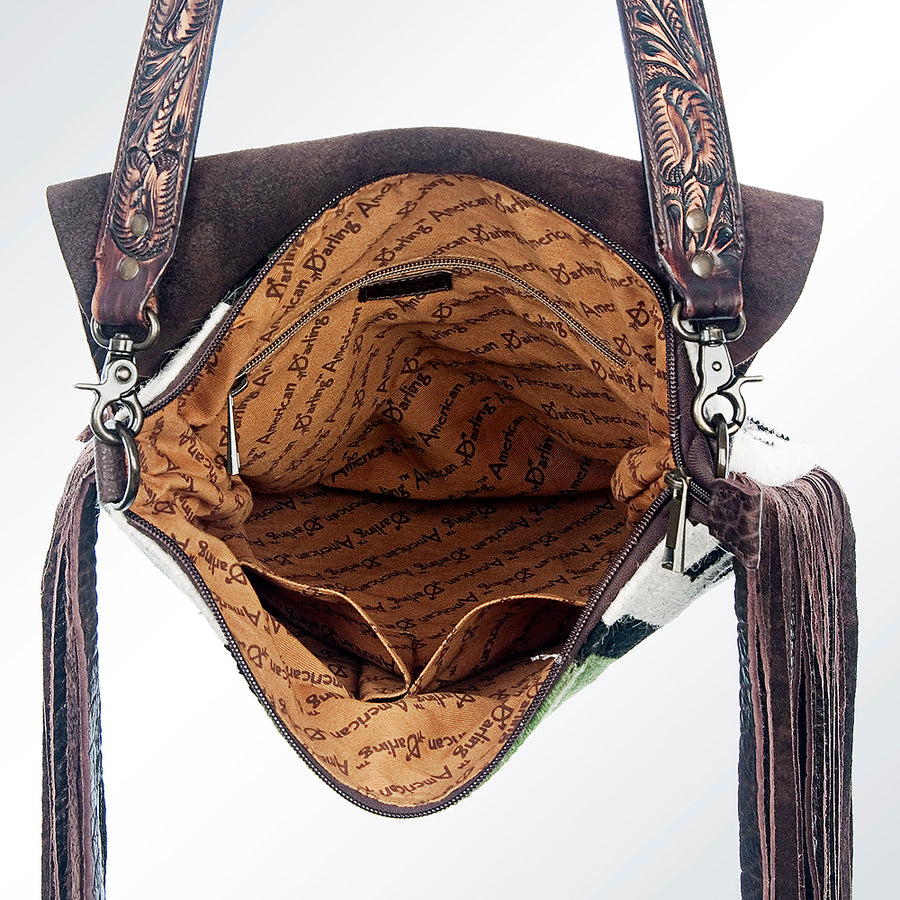 American Darling Messenger Saddle Blanket Genuine Leather Western Women Bag Handbag Purse | Crossbody for Cute