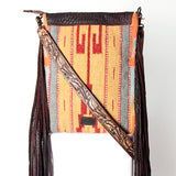 American Darling Cross Body Saddle Blanket Fabric Leather Western Women Bag Handbag Purse Crossbody Travel Bags College