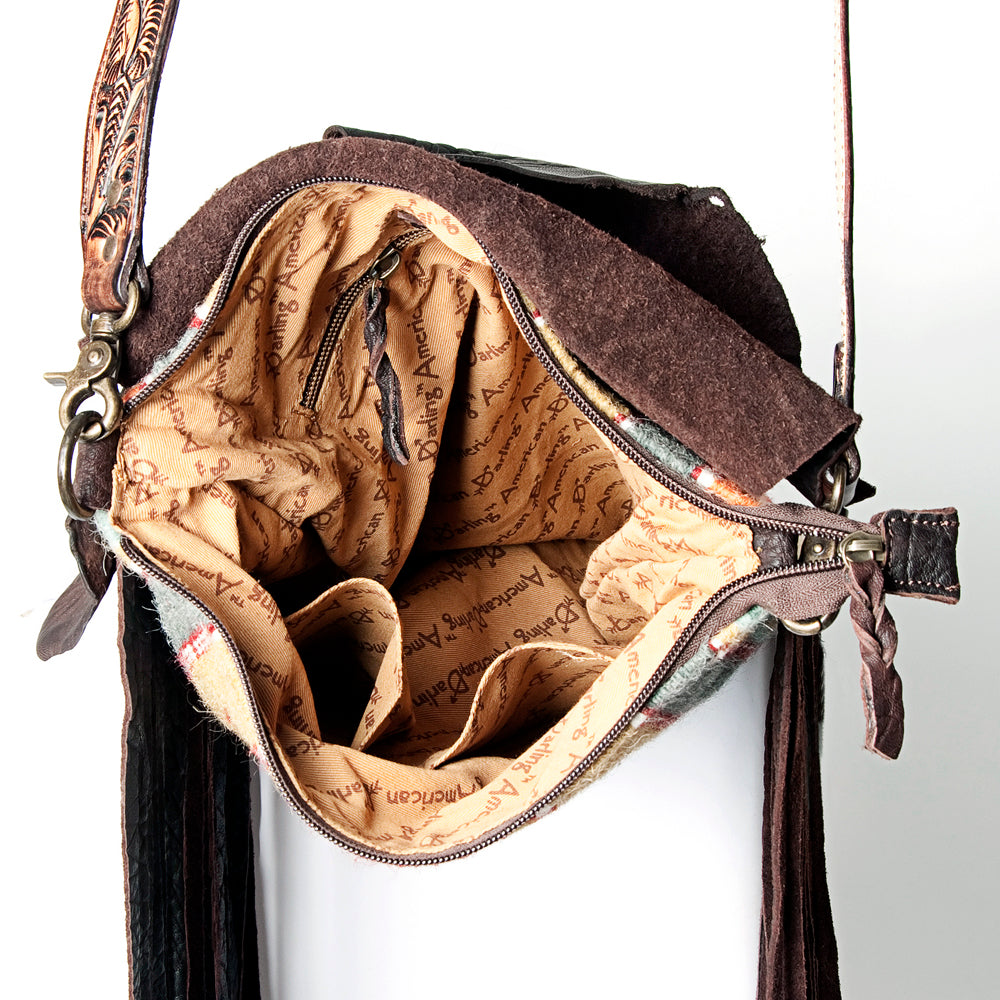 American Darling Cross Body Saddle Blanket Fabric Leather Western Women Bag Handbag Purse Crossbody Travel Bags College