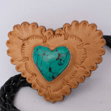 American Darling ADJW104A Braided Genuine Leather Jewelry Necklace with Leather Concho