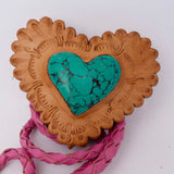 American Darling ADJW104E Braided Genuine Leather Jewelry Necklace with Leather Concho