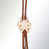American Darling ADJW106C Braided Genuine Leather Jewelry Necklace with Concho