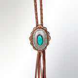 American Darling ADJW106C Braided Genuine Leather Jewelry Necklace with Concho