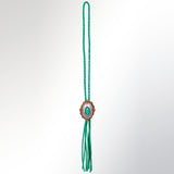 American Darling ADJW106D Braided Genuine Leather Jewelry Necklace with Concho