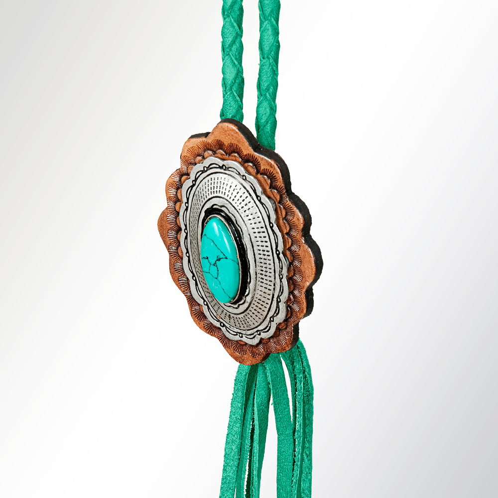 American Darling ADJW106D Braided Genuine Leather Jewelry Necklace with Concho