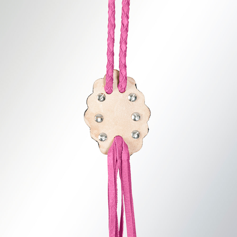 American Darling ADJW106E Braided Genuine Leather Jewelry Necklace with Concho