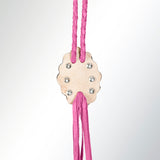 American Darling ADJW106E Braided Genuine Leather Jewelry Necklace with Concho