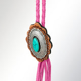 American Darling ADJW106E Braided Genuine Leather Jewelry Necklace with Concho