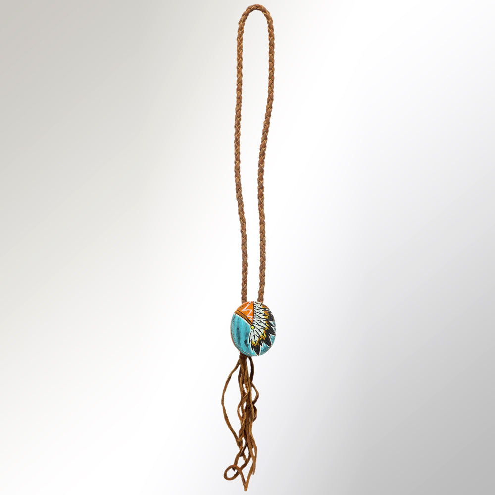 American Darling ADJWM101C Hand Painted Braided Genuine Leather Jewelry Necklace