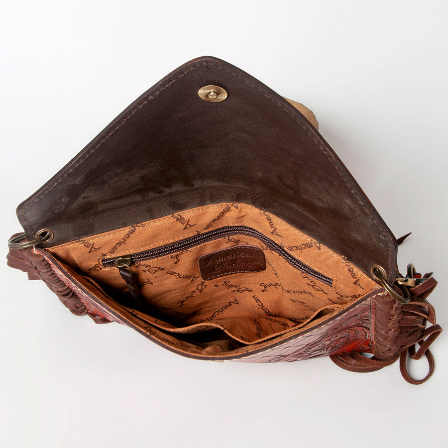 American Darling Envelope Hand Tooled Genuine Leather Women Bag Western Handbag Purse