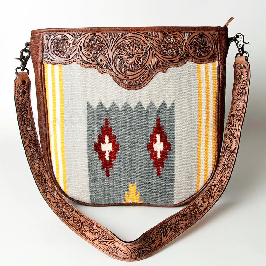 American Darling Messenger Hand Tooled Saddle Blanket Genuine Leather Western Women Bag Handbag Purse | Crossbody for |Cute