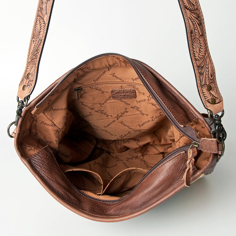 American Darling Messenger Hand Tooled Saddle Blanket Genuine Leather Western Women Bag Handbag Purse | Crossbody for |Cute