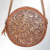 American Darling Canteen Hand Tooled Genuine Leather Western Women Bag Handbag Purse | Crossbody for Cute