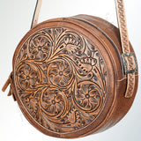 American Darling Canteen Hand Tooled Genuine Leather Western Women Bag Handbag Purse | Crossbody for Cute