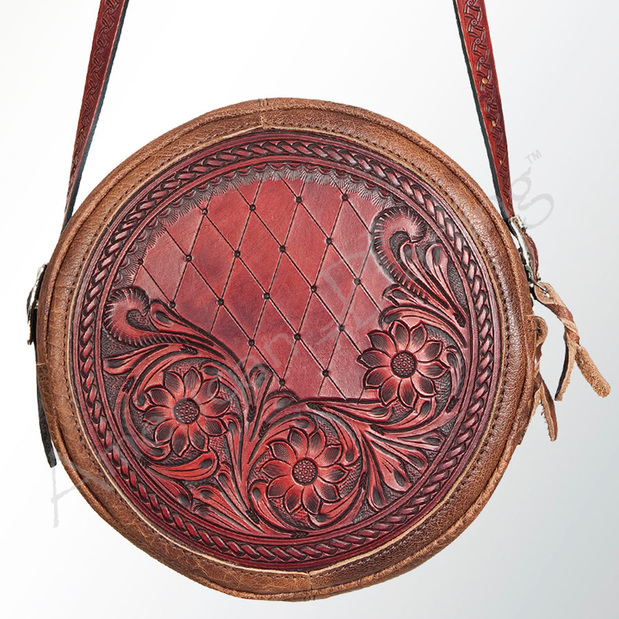 American Darling Canteen Bag Hand Tooled Genuine Leather Western Women | Handbag Purse Travel Clutch