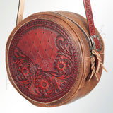 American Darling ADBGK116 Canteen Hand Tooled Genuine Leather Women Bag Western Handbag Purse