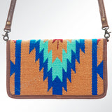 American Darling ORGANISER Upcycled Wool Genuine Leather women bag western handbag purse