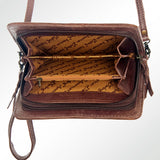 American Darling ADBG485D18 Organiser Saddle Blanket Genuine Leather Women Bag Western Handbag Purse